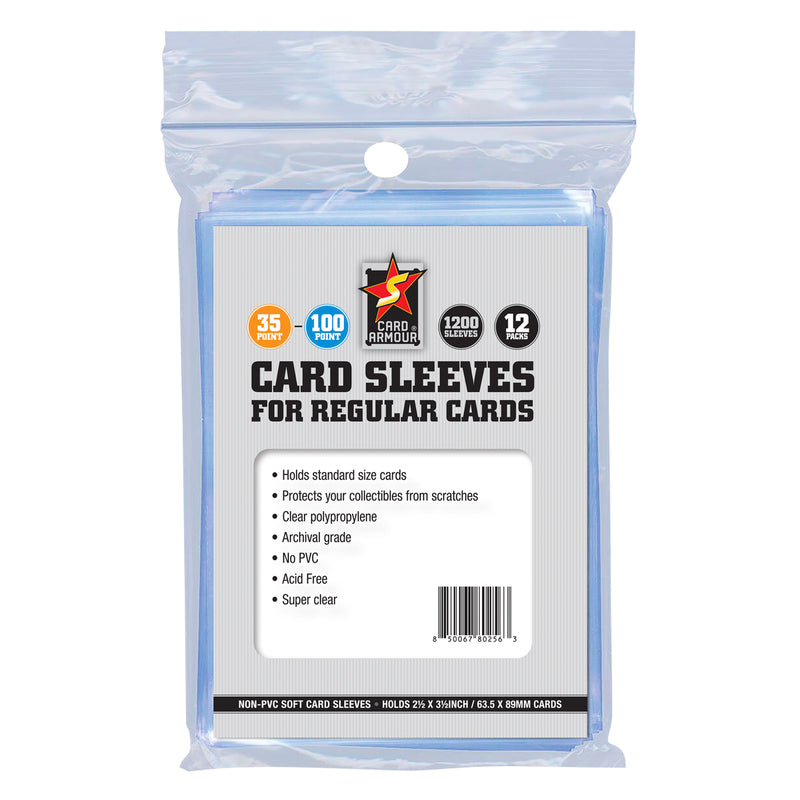 Card Armour® Clear Sleeves for Standard Trading Cards (1200 pack)
