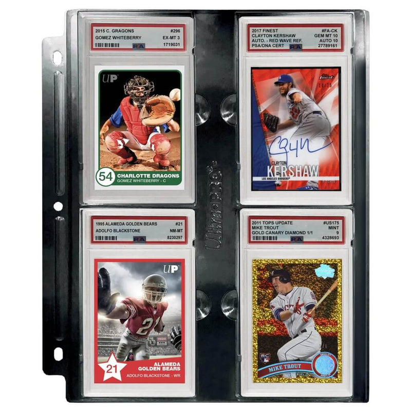 Ultra Pro 4-Pocket Page (1ct) for Graded PSA Slabs - BLACK