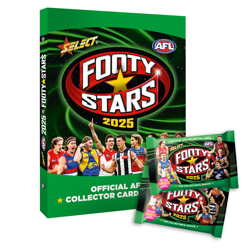 2025 AFL Footy Stars Binder Album + 2 Packs Cards