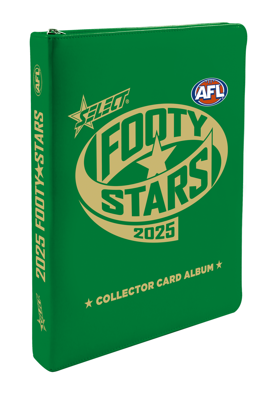 2025 AFL Footy Stars Vinyl Album + 2 Packs Cards