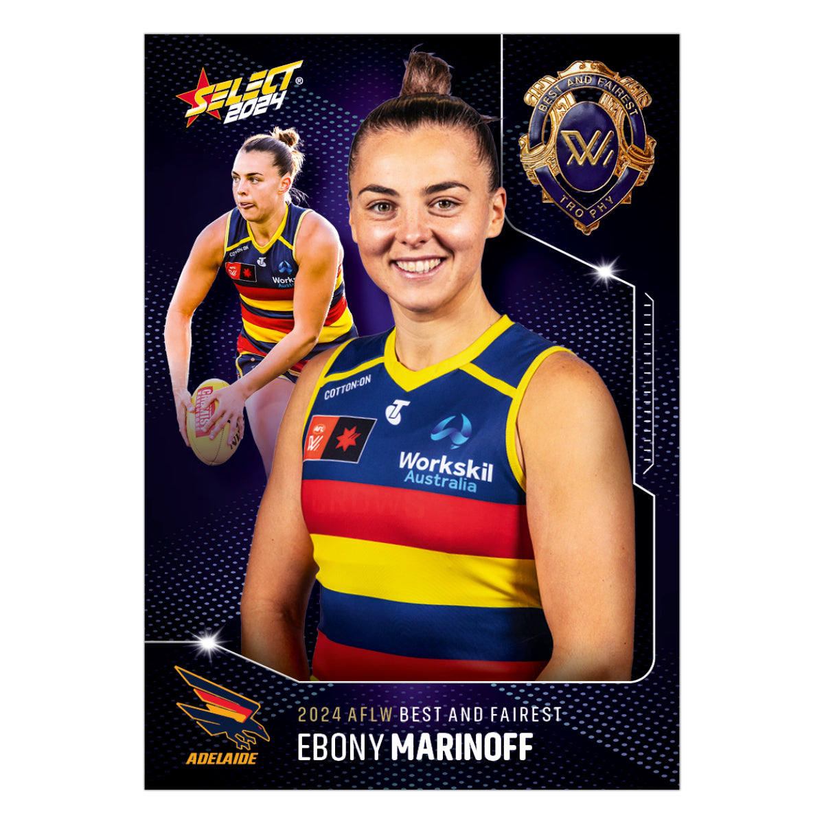 AFLW Season 9 Best and Fairest Player Ebony Marinoff Adelaide