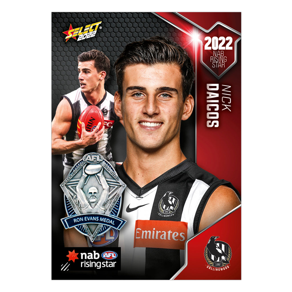 2022 Rising Star Winner Nick Daicos Collingwood Select Cards