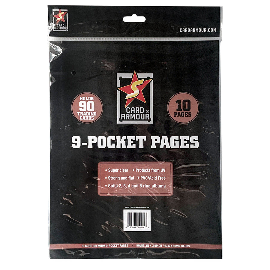 10pk 9 Pocket Card Album Pages Card Armour
