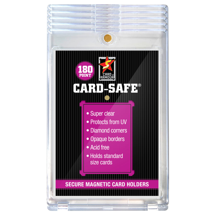 5 Pack of Card Armour "Card Safe" 180pt Magnetic Card Holders