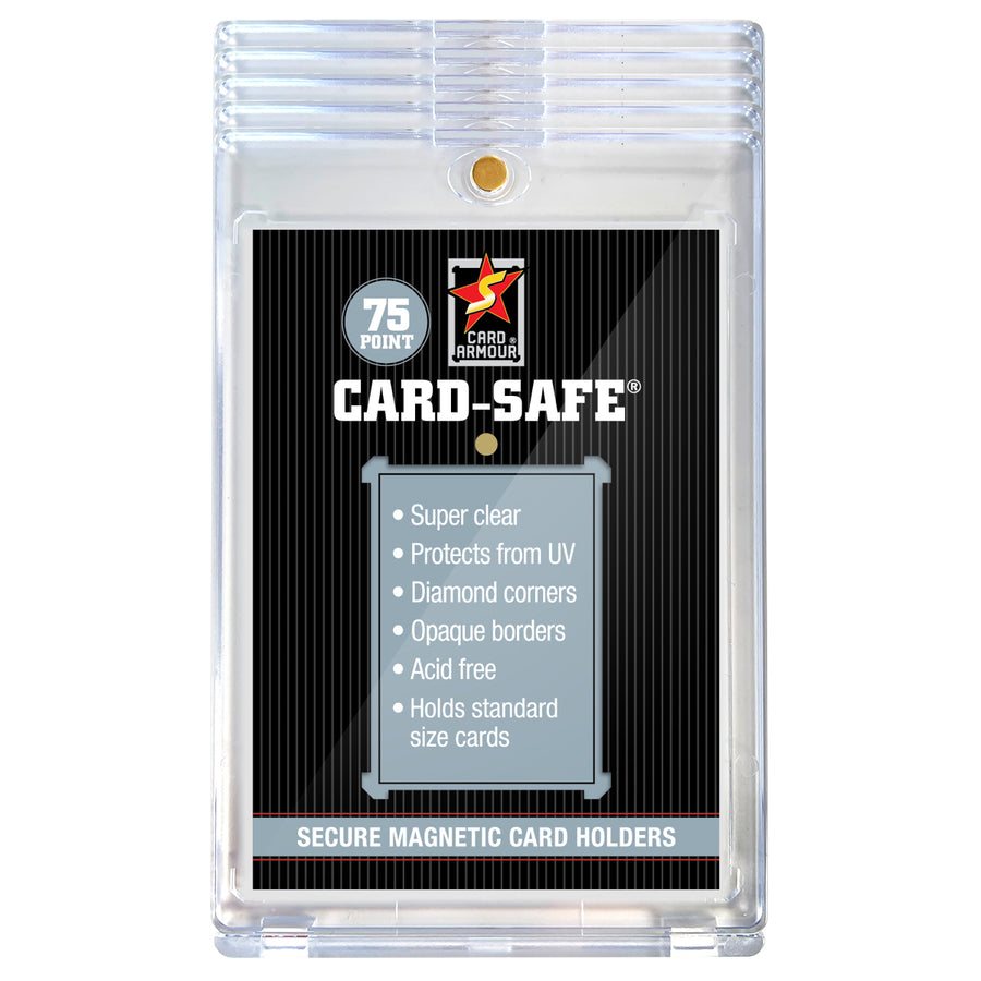 5 pack of Card Armour Card Safe 75pt Magnetic Card Holders