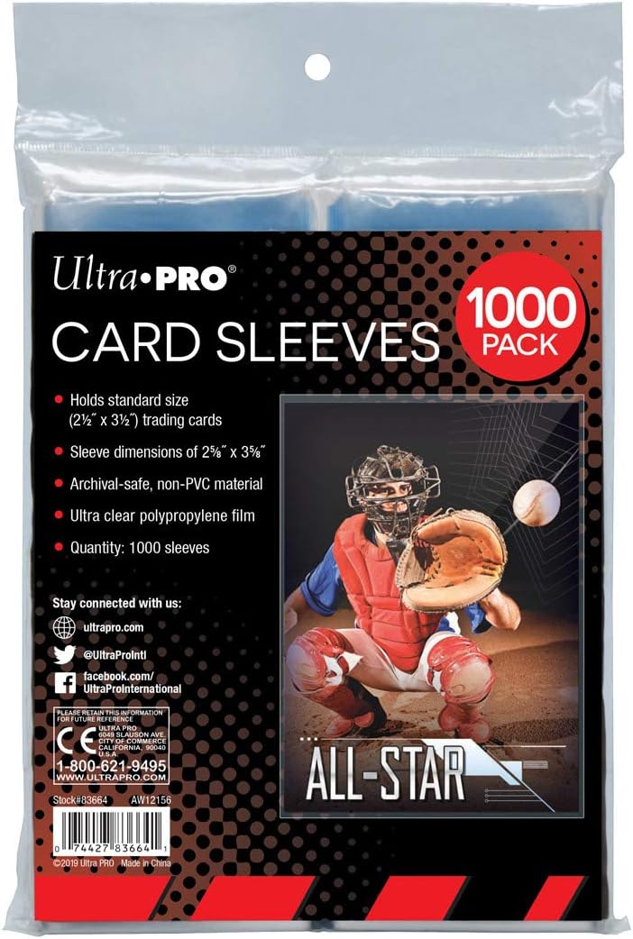 Ultra Pro Clear Card Sleeves (1000 pk) for Standard Trading Cards