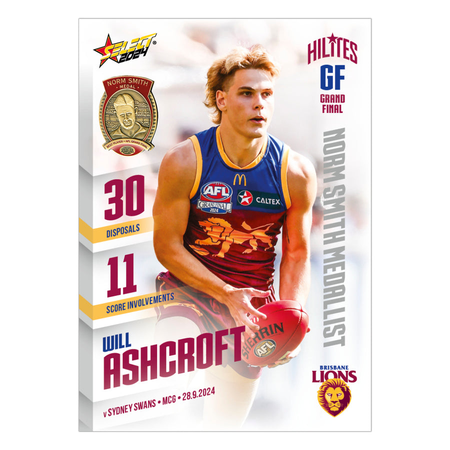 2024 AFL Grand Final - Will Ashcroft - Norm Smith Medallist Hilites Card