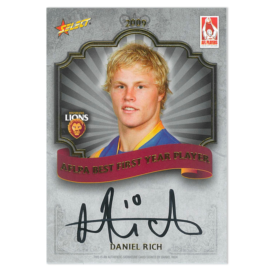 AFL Daniel Rich Best First Year Player Signature Card