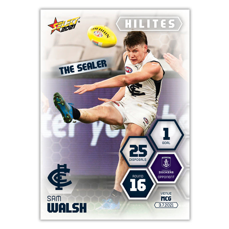 2021 Round 16 Hilites - Sam Walsh - Carlton