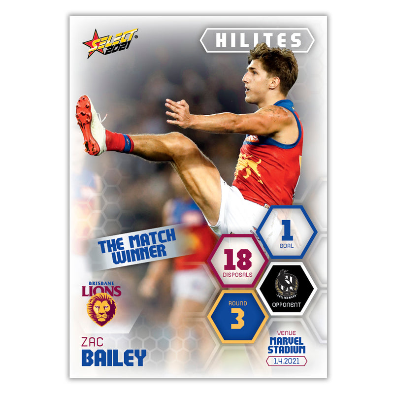 2021 Round 3 Hilites - Zac Bailey - Brisbane Lions