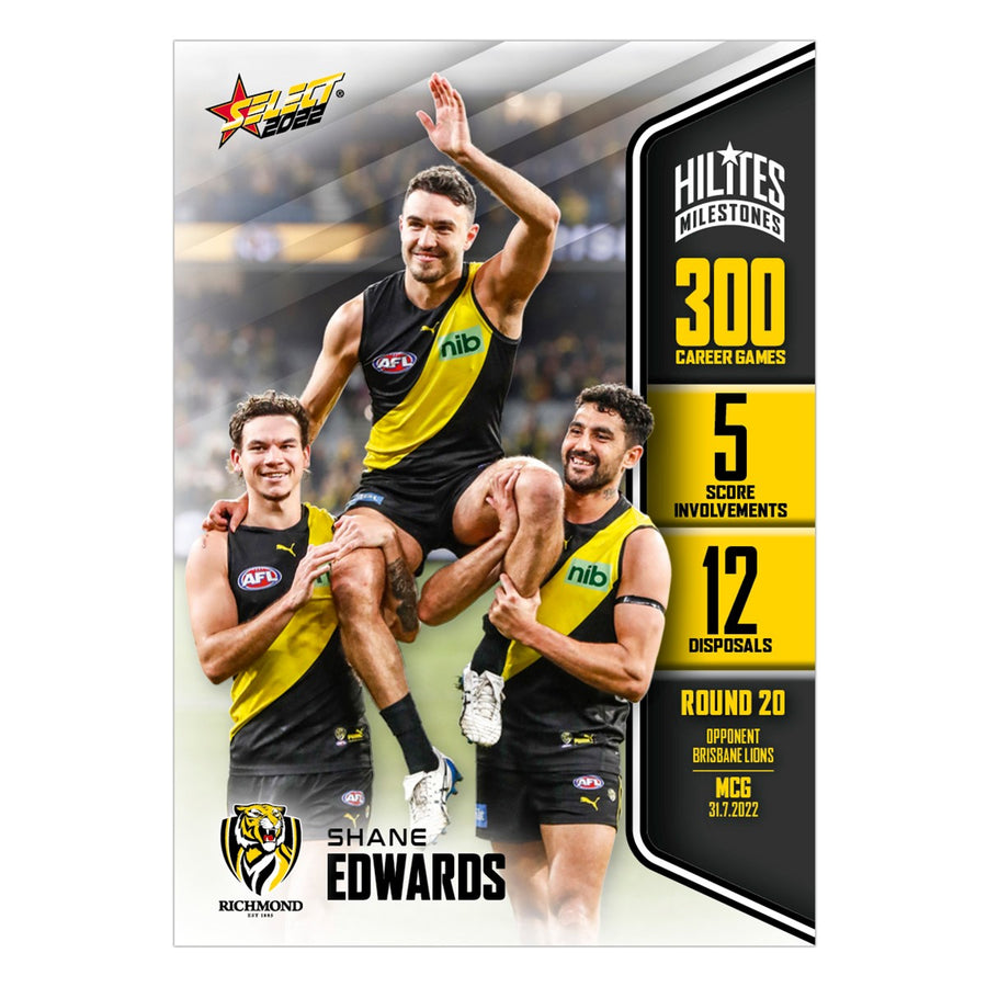 2022 Round 20 Hilites Milestones - Shane Edwards - 300 Games